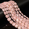 Natural Madagascar Rose Quartz Faceted Rectangle Beads Size 8x10mm 15.5" Strand