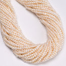 Natural White Fresh Water Pearl Off Round Beads Size 2.5-3mm 14'' Strand