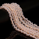 Rose Pink AB Crystal Glass Off Center Drilled Rondelle Beads 4x6mm 15.5'' Strand