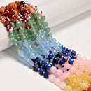02 Gradient Multi-color Gemstone Faceted Cube Beads Size 6-7mm 15" Strand