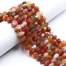 Dark Red Botswana Agate Faceted Nugget Chunk Beads Size 9-10x14-15mm 15.5'' Strd