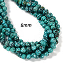 Grade A Natural Blue Turquoise Smooth Round Beads 4-5mm 6-7mm 8mm 15.5'' Strand