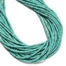 Blue Turquoise Smooth Rondelle Beads Size 2x3mm 16'' Strand
