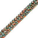 Natural Spiny Oyster Mohave Copper Turquoise Round Beads 6mm 8mm 10mm 16" Strand