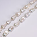Grade AA Natural White Fresh Water Pearl Baroque Beads 13-15x18-25mm 16" Strand