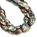 Natural Abalone Puffy Oval Nugget Beads 13-15x25-28mm 18-20x28-30mm 15.5''Strand