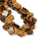 Natural Yellow Tiger Eye Four Clover Leaf Beads Size 18mm 15.5'' Strand