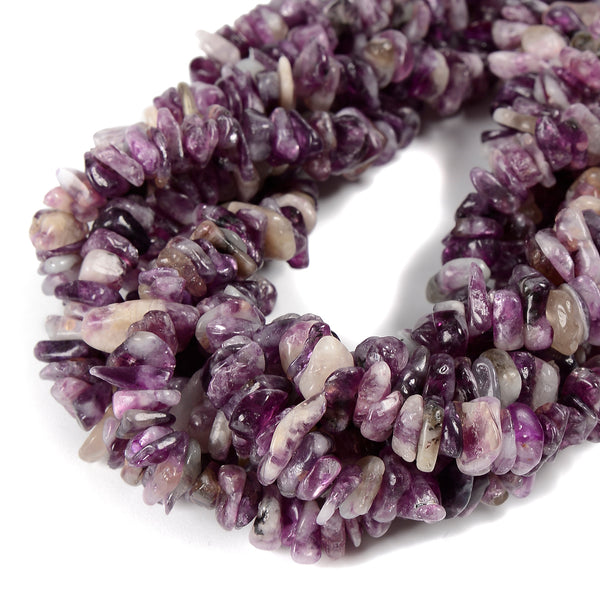 Natural Purple Mica Irregular Pebble Nugget Chips Beads Size 10-12mm 16'' Strand