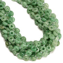 Natural Green Aventurine Donut Circle Beads Size 10mm 14.5" Strand