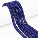 Natural Lapis Lazuli Smooth Rondelle Disc Beads Size 4x8mm 16'' Strand