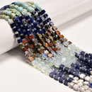 17 Multi-color Gemstone Smooth Cube Shape Beads Size 4mm 15" Strand