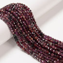 Natural Purple Garnet Faceted Cube Beads Size 4.5mm 15.5" Strand