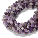 Natural Teeth Chevron Amethyst Faceted Rubik's Cube Beads Size 8mm 15.5'' Strand