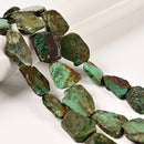 Graduated Natural Turquoise Freeform Slab Slice Beads 15x20-30x40mm 15.5" Strand