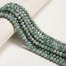 Natural Jadeite Jade Faceted Rondelle Beads Size 6x8mm 15.5" Strand