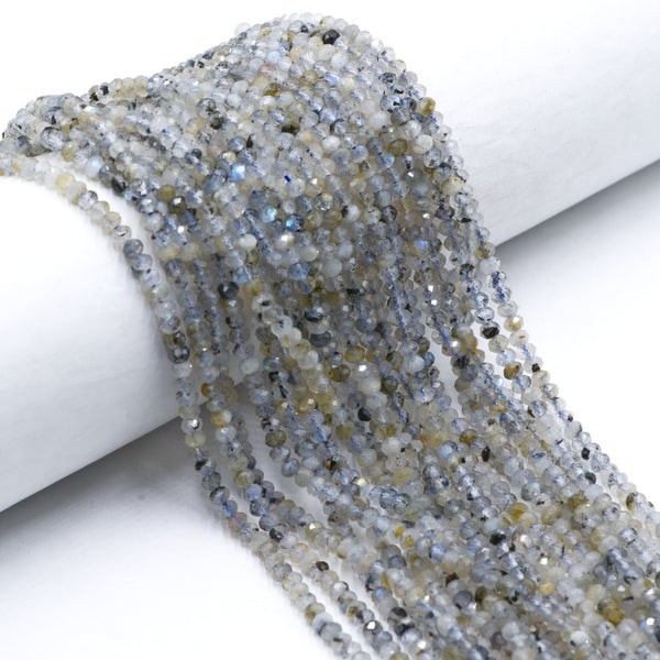 Natural Labradorite Faceted Rondelle Beads Size 3x4mm 15.5" Strand