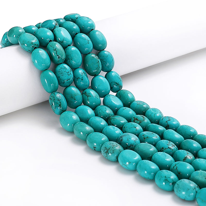 Green Blue Turquoise Smooth Full Oval Shape Beads 10x13mm 13x16mm 15.5'' Strand