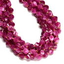 Pink Tourmaline Color Dyed Jade Faceted Spiral Twist Beads 10mm 15.5'' Strand