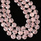 Natural Madagascar Rose Quartz Faceted Coin Beads Size 15mm 15.5" Strand