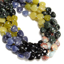 06 Gradient Multi-color Gemstone Smooth Heart Shape Beads Size 12mm 15.5'' Strd