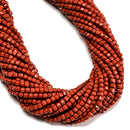 Natural Red Jasper Faceted Cube Beads Size 3mm 15.5" Strand