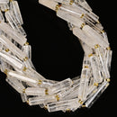 Clear Quartz Faceted Rectangle Irregular Tube Beads 6-7x18-30mm 15.5" Strand