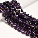Natural Dark Color Amethyst Top Drilled Heart Shape Beads Size 14-15mm 15.5" Std