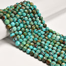 Natural Multi-color Turquoise Faceted Round Beads Size 8mm 15.5" Strand