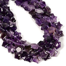 Natural Amethyst Five-Pointed Star Shape Beads Size 15mm 15.5" Strand