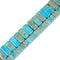 Blue Sea Sediment Jasper Double Drill Rectangle Beads 5x10mm 10x20mm 8'' Strand