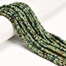 Natural African Turquoise Smooth Rondelle Beads Size 2x4mm 15.5'' Strand