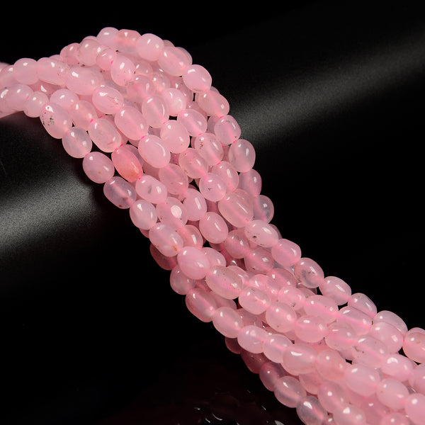 Rose Quartz Color Dyed Jade Pebble Nugget Beads Size 6mm x 8-9mm 15.5'' Strand