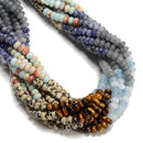 05 Multi-color Gemstone Smooth Rondelle Beads Size 4x6mm 15.5'' Strand