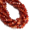 Red Stripe Agate Faceted Rondelle Beads Size 7x10mm 15.5'' Strand