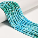 Gradient Turquoise Faceted Rondelle Beads Size 2x3mm 3x4mm 15'' Strand