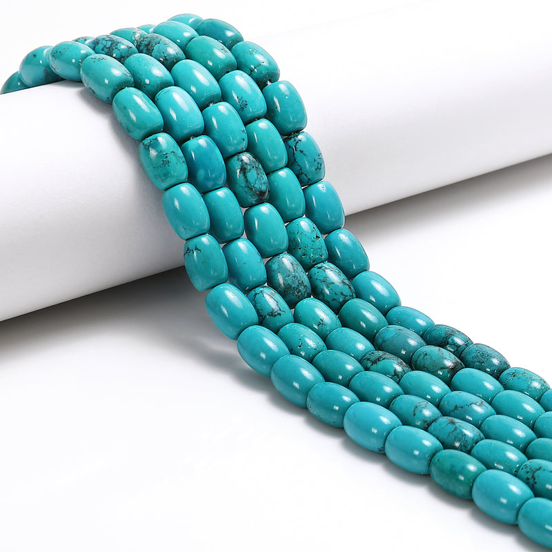 Blue Green Turquoise Barrel Shape Beads Size 5x7mm 7x9mm 15.5'' Strand