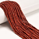 Natural Red Jasper Faceted Round Beads Size 2mm 15.5" Strand
