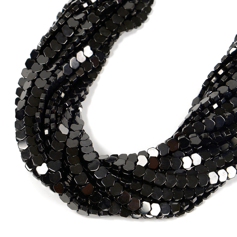 Titanium Black Hematite Heart Shape Beads Size 3.5x4mm 5.5x6mm 15.5'' Strand