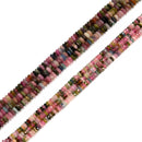 Natural Multi-color Tourmaline Faceted Rondelle Beads 1.5x3.5mm 2x5mm 15.5''Strd