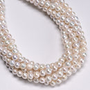 Natural White Fresh Water Pearl Off Round Beads Size 7-8mm 15.5'' Strand