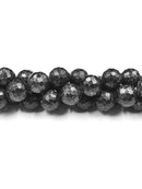 Natural Black Mica Faceted Round Size 11.5mm 15.5" Strand