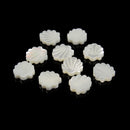 White MOP Shell Carved Scallop Shape Beads Size 13mm 10 Pcs Per Bag Sold by Bag