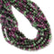 Natural AA Ruby Zoisite Faceted Round Beads Size 4mm 15.5" Strand