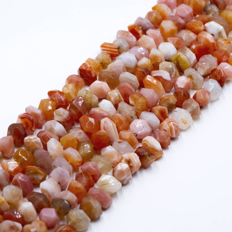 Red Botswana Agate Faceted Nugget Chunk Beads Size 10mm x15-20mm 15.5'' Strand