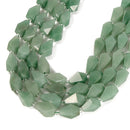 Natural Green Aventurine Faceted Drop Beads Size 13x20mm 15.5" Strand