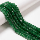 Emerald Green Color Dyed Jade Smooth Cube Beads Size 6-7mm 15.5'' Strand