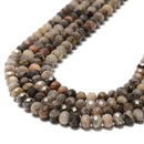 Natural Black Moonstone Faceted Rondelle Beads Size 4x6mm 6x8mm 15.5'' Strand