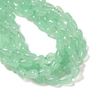 Light Green Dyed Jade Teardrop Beads Size 8x12mm 15.5'' Strand