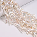 Natural White Fresh Water Pearl Chicken Feet Shape Beads 21-30x26-36mm 15.5"Strd