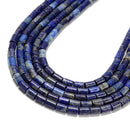 Natural Lapis Smooth Cylinder Tube Beads Size 6x8mm 15.5'' Strand